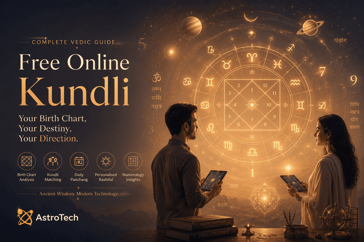 How to get your free online Kundli: complete Vedic birth chart guide with horoscope matching, Panchang & numerology