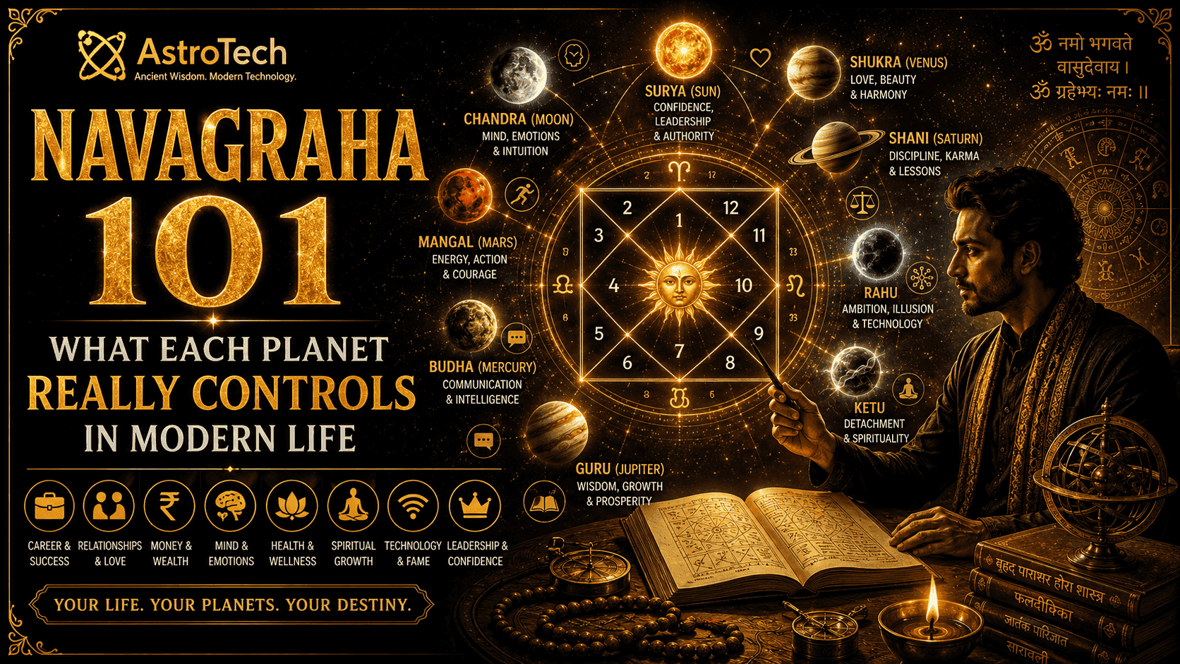 Navagraha 101 – What Each Planet Controls in Modern Life