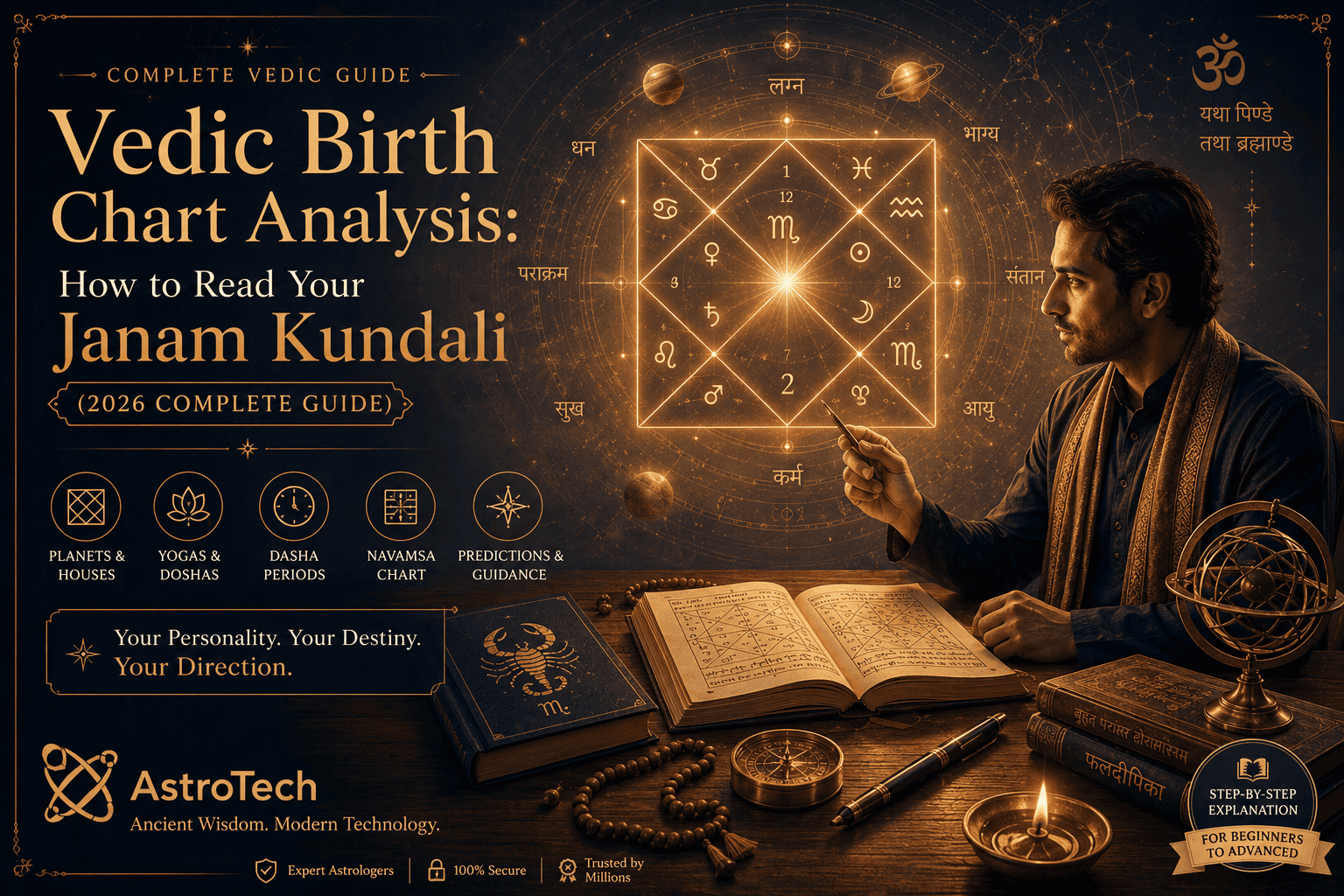 Vedic Birth Chart Analysis: How to Read Your Janam Kundali (2026 Complete Guide)